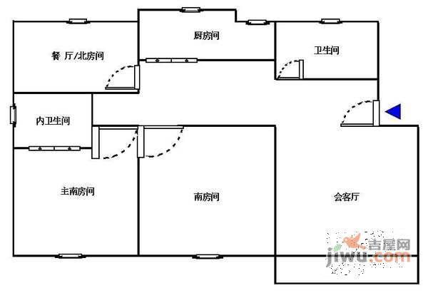 南石皮弄小区3室2厅2卫105㎡户型图