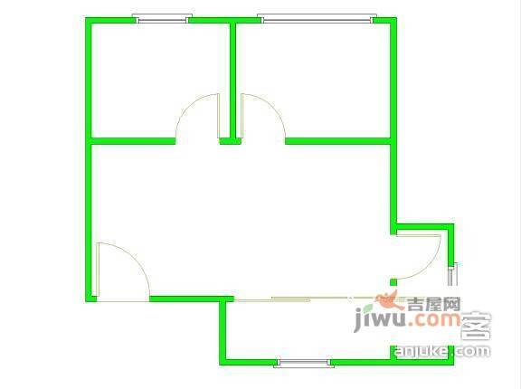 瓣莲巷2室1厅1卫57㎡户型图