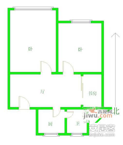 西园路小区2室1厅1卫户型图