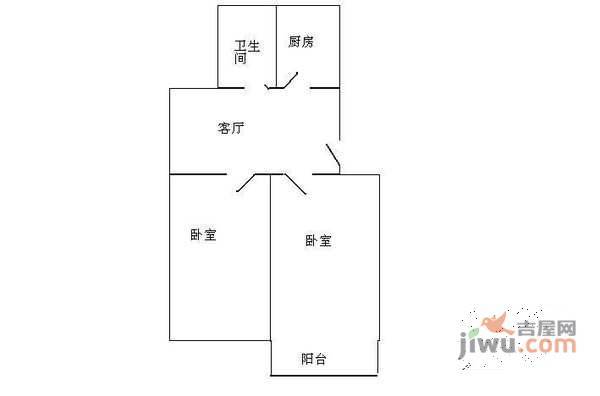 吴淞新村东区2室1厅1卫68㎡户型图