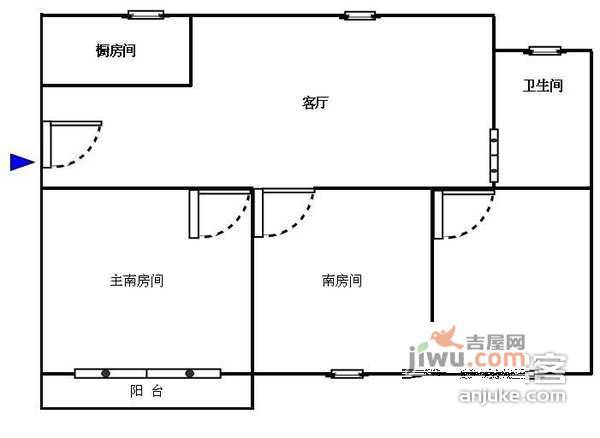 蚕桑地小区3室1厅1卫75㎡户型图