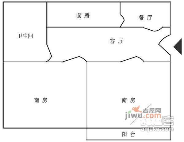 蚕桑地小区2室1厅1卫户型图