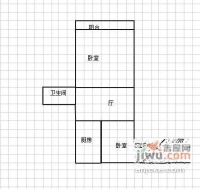 敬文里2室1厅1卫65㎡户型图