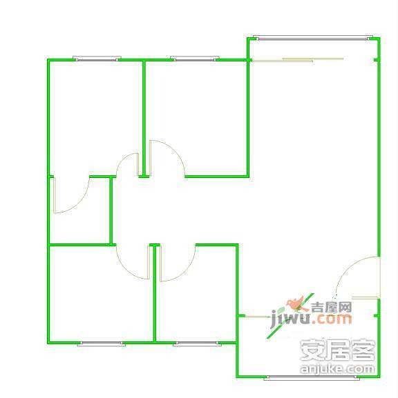 盘福苑3室2厅2卫户型图