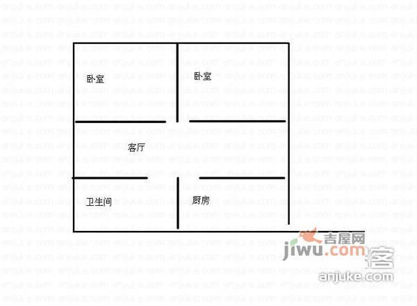 东百花巷2室1厅1卫户型图