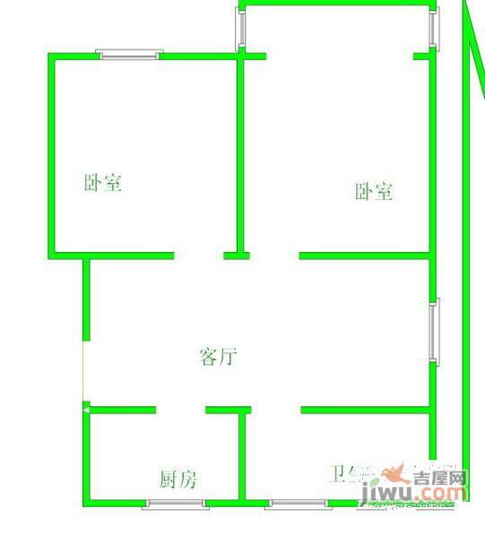 金之枫花园2室2厅1卫户型图