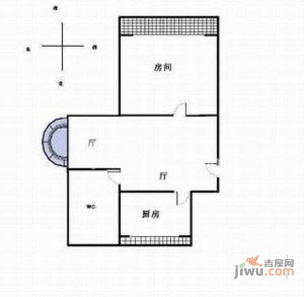 润亿皇朝1室1厅1卫55㎡户型图