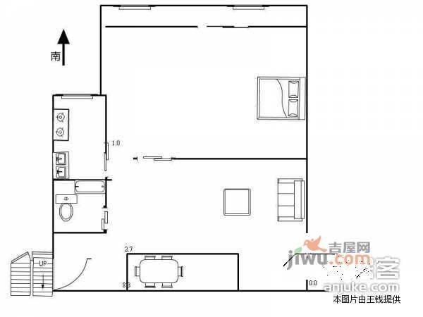 润亿皇朝1室1厅1卫55㎡户型图