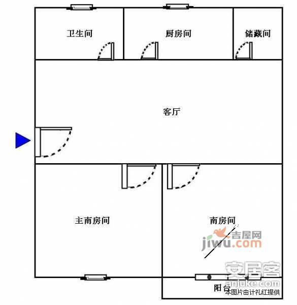 庄先湾2室1厅1卫67㎡户型图