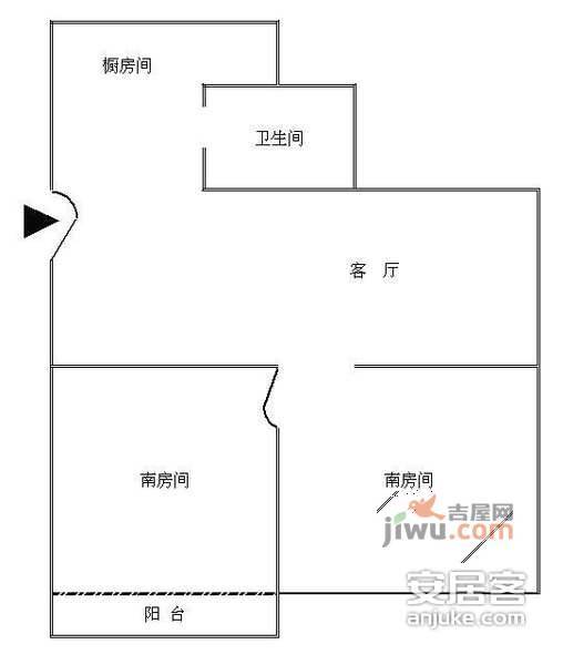 庄先湾2室2厅1卫67㎡户型图