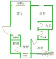 江城花园2室2厅1卫户型图