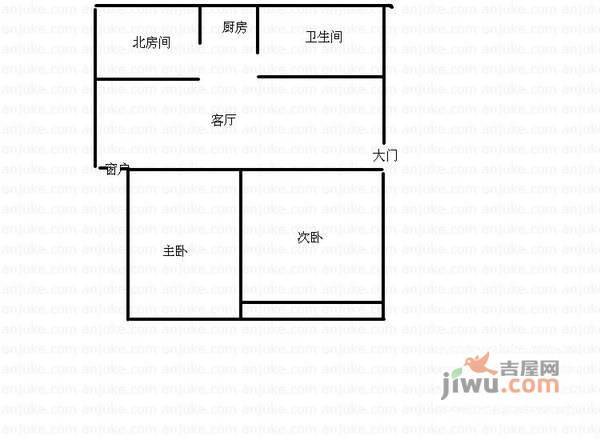 华银花园2室2厅1卫100㎡户型图