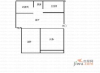 华银花园2室2厅1卫100㎡户型图