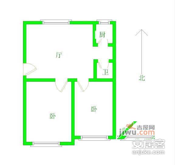 娄门新村2室1厅1卫户型图