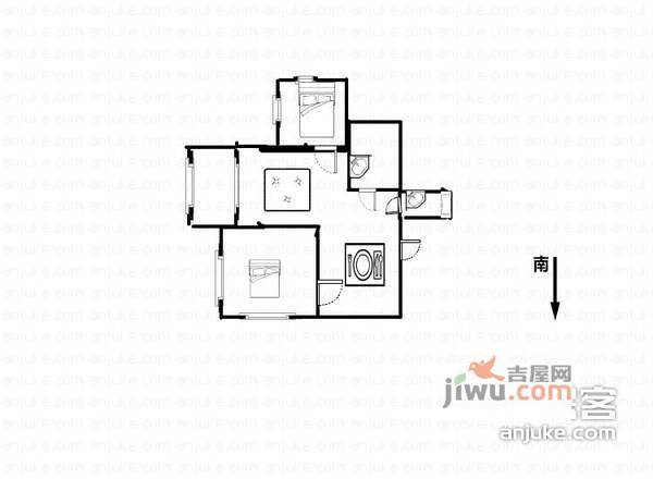 精英公寓2室1厅1卫户型图