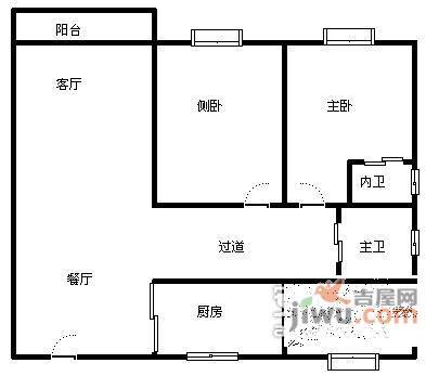 云庭花园3室2厅1卫120㎡户型图