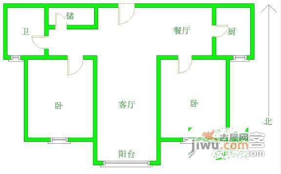 云庭花园2室2厅2卫户型图