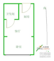 倪家桥小区1室1厅1卫44㎡户型图