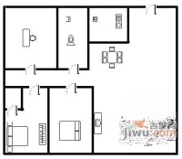 宜家公寓3室2厅1卫户型图