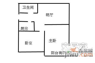 风华苑2室2厅1卫90㎡户型图