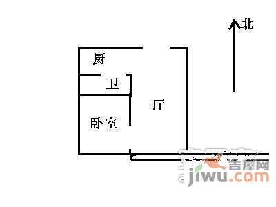 风华苑1室1厅1卫53㎡户型图