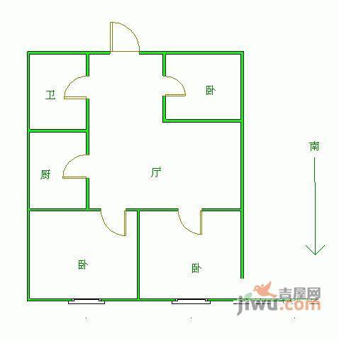 风华苑3室2厅1卫166㎡户型图