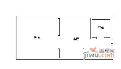 干将东路小区1室1厅1卫1695㎡户型图