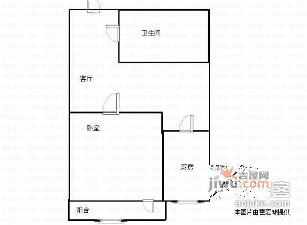 伟业银座1室1厅1卫57㎡户型图