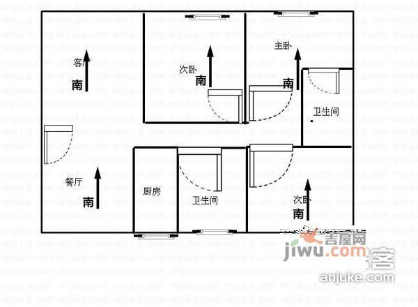香江花园3室2厅2卫146㎡户型图