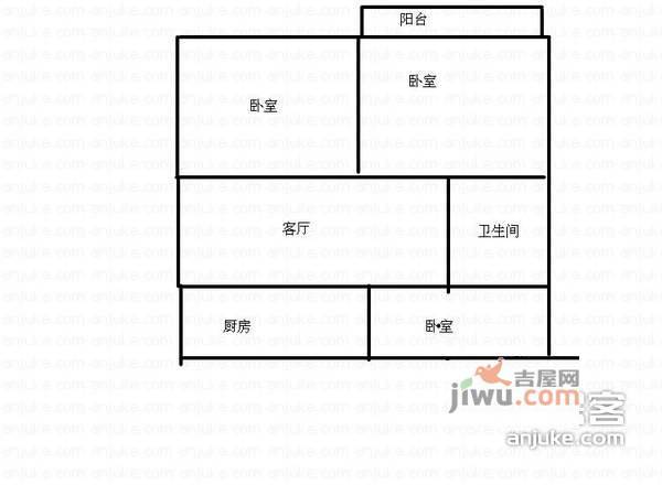 景德路小区3室2厅1卫户型图