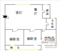 杨枝教师新村3室2厅1卫84㎡户型图