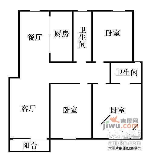 西百花巷3室2厅1卫户型图