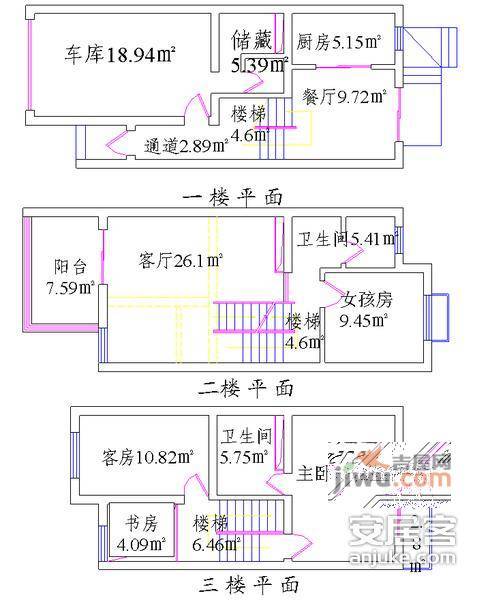 金帝名园西区5室3厅3卫310㎡户型图