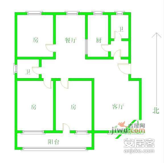 虹桥世家3室2厅2卫户型图