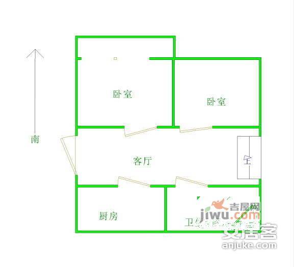 金利花园3室1厅1卫户型图