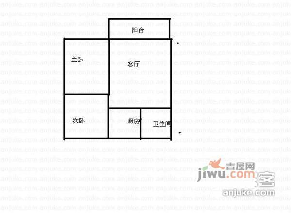 金门路小区2室2厅1卫户型图