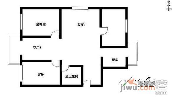 玉成家园一期3室2厅2卫130㎡户型图