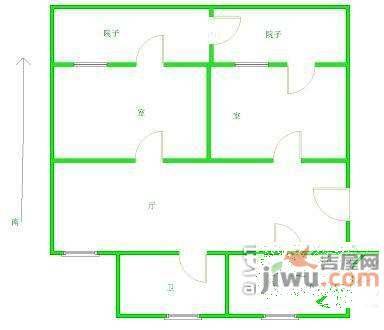 三元四村2室1厅1卫65㎡户型图