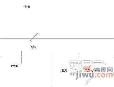 锦悦苑1室1厅1卫46㎡户型图