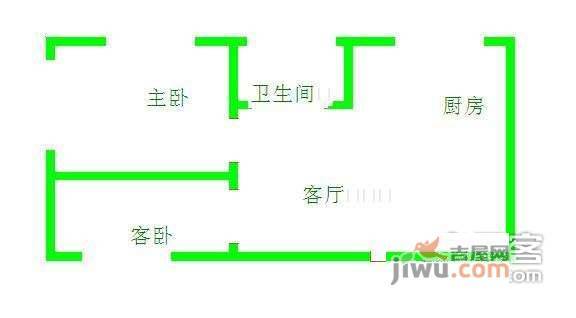 东振花园2室2厅1卫105㎡户型图