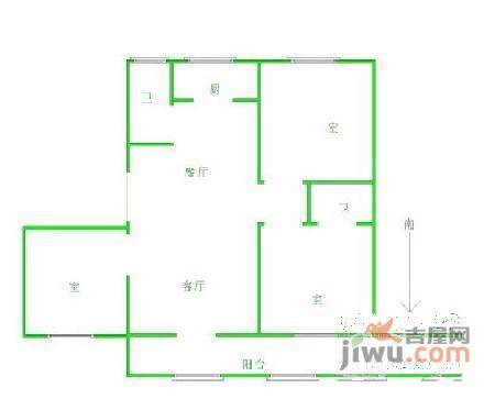 东振花园3室2厅1卫户型图