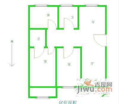 馨泓花园3室2厅1卫102㎡户型图