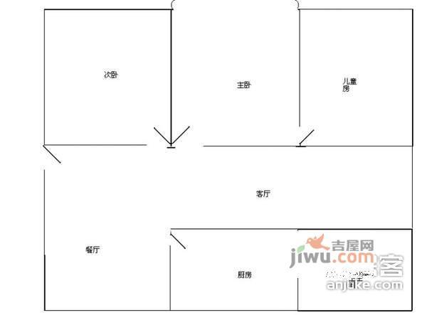 吴县新村3室2厅1卫户型图