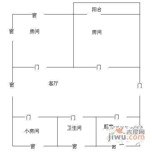 月浜东公寓3室2厅1卫105㎡户型图