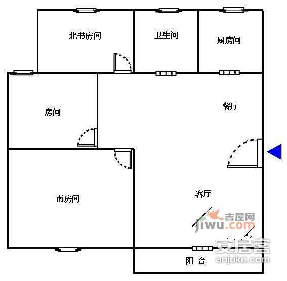 富华苑3室2厅1卫120㎡户型图