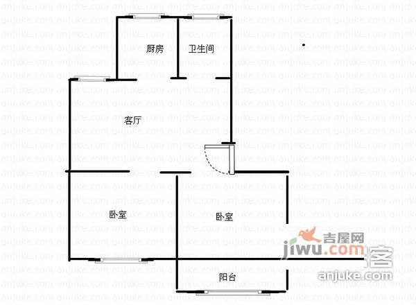 富华苑2室1厅1卫94㎡户型图