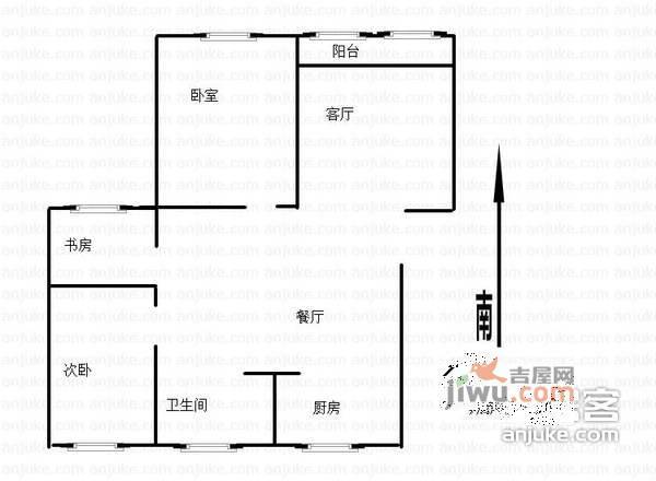 富华苑2室1厅1卫94㎡户型图