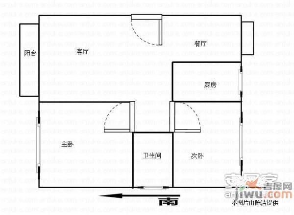 荣盛青年公寓2室1厅2卫95㎡户型图