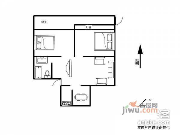 北园新村3室1厅1卫72㎡户型图