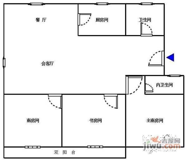 杨枝新村北园3室2厅2卫130㎡户型图